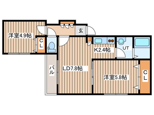 ブ－ロ－ニュ旭ヶ丘の物件間取画像